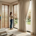 Fotografía a una Mujer que no sabía si colocar cortinas o persianas en el interior de su casa
