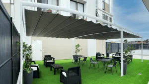 Fotografía de una de las pérgolas ZEN de Canetcam donde sabemos cómo decorar una terraza